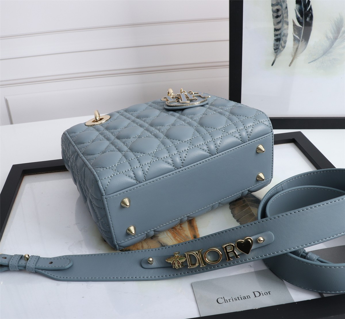 Small Lady Dior My ABCDior Bag Sky Blue Cannage Lambskin